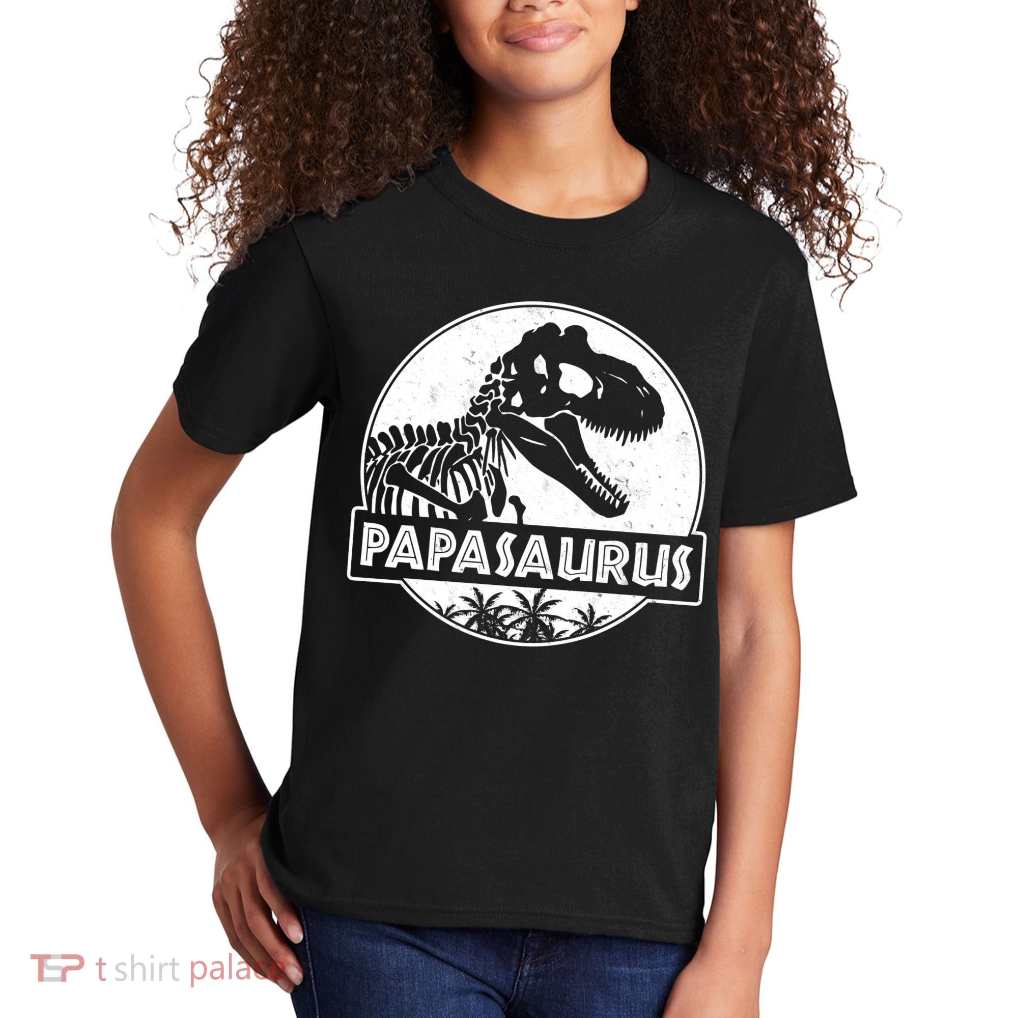 Cool Father's Day Papasaurus Emblem Kids T-Shirt