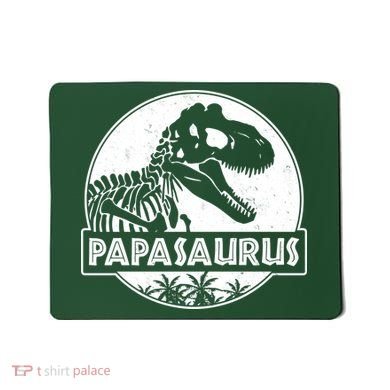 Cool Father's Day Papasaurus Emblem Mousepad