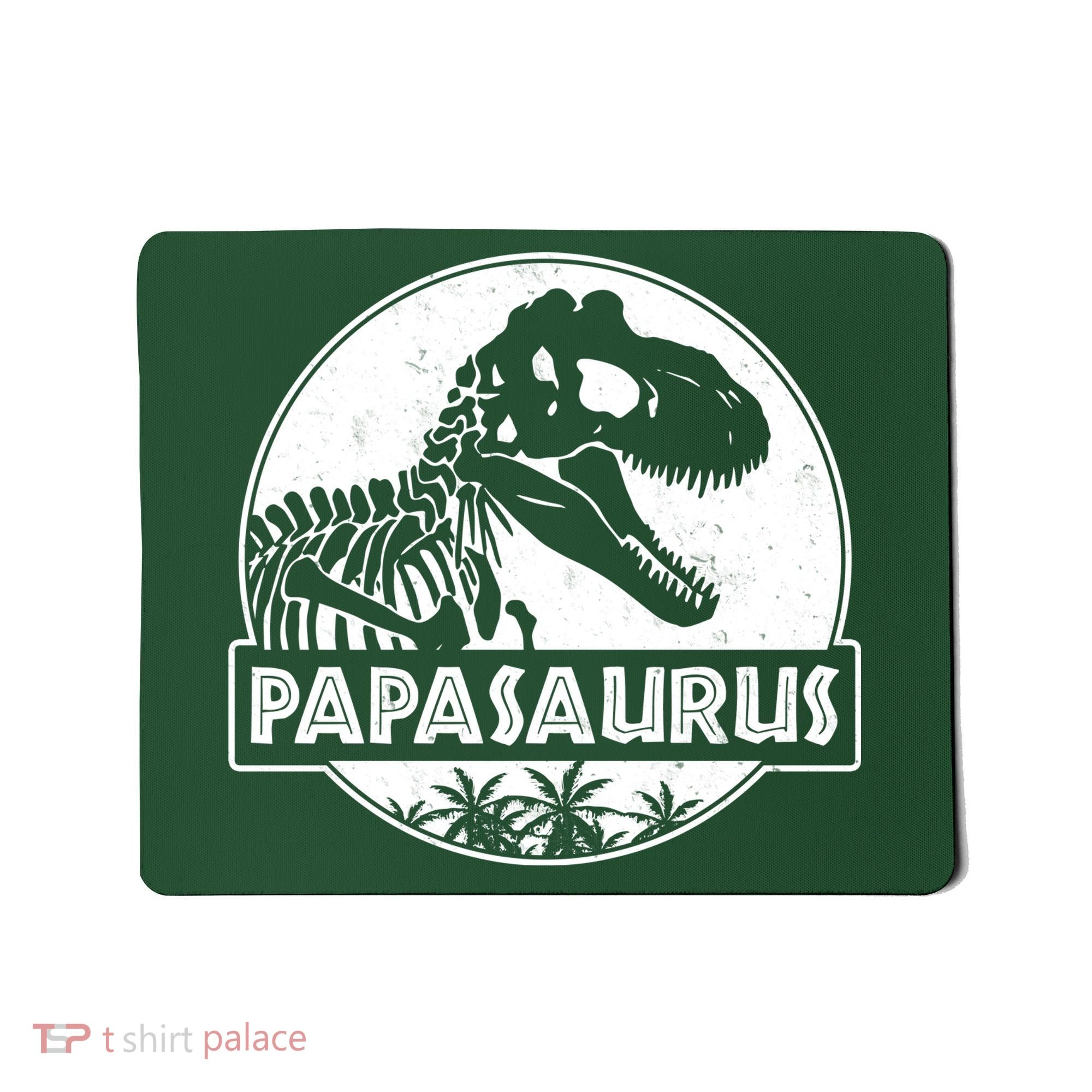 Cool Father's Day Papasaurus Emblem Mousepad