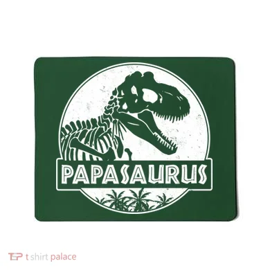Cool Father's Day Papasaurus Emblem Mousepad