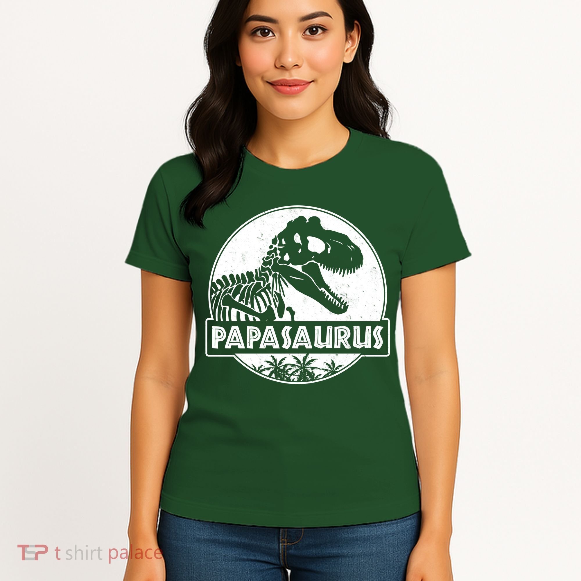 Cool Father's Day Papasaurus Emblem Women's T-Shirt