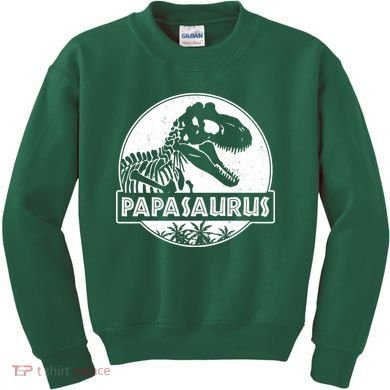 Cool Father's Day Papasaurus Emblem Kids Sweatshirt
