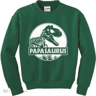 Cool Father's Day Papasaurus Emblem Kids Sweatshirt
