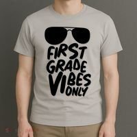 Cool First Grade Vibes Only Back to School T-Shirt thumb 3
