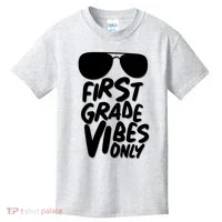 Cool First Grade Vibes Only Back to School Kids T-Shirt thumb 0