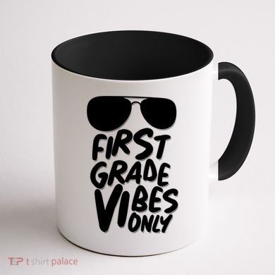 Cool First Grade Vibes Only Back to School Coffee Mug back