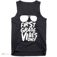 Cool First Grade Vibes Only Back to School Tank Top thumb 0