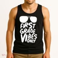 Cool First Grade Vibes Only Back to School Tank Top thumb 3