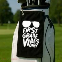 Cool First Grade Vibes Only Back to School Golf Towel thumb 2