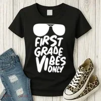Cool First Grade Vibes Only Back to School Women's T-Shirt thumb 3