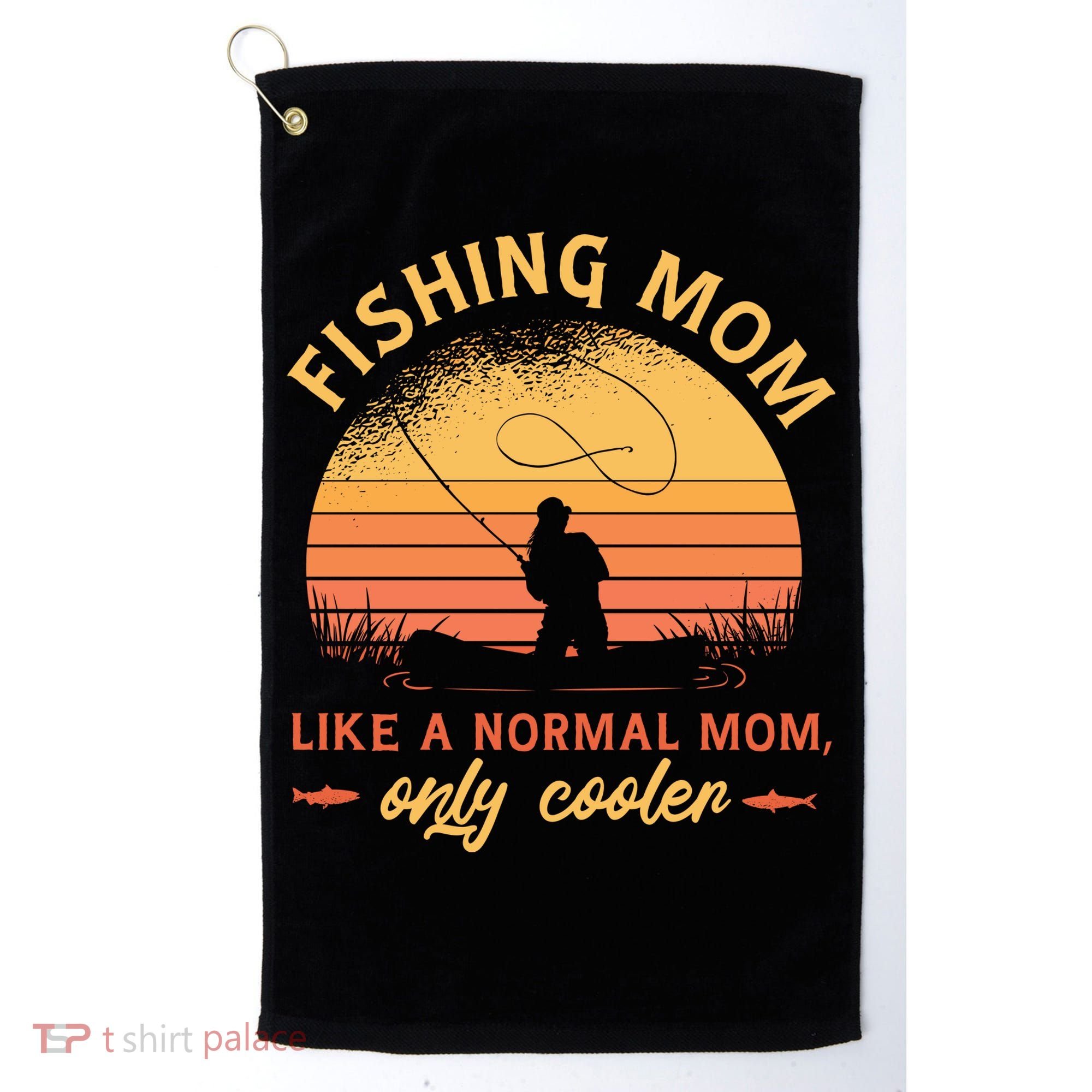 Cool Fishing Mom Golf Towel
