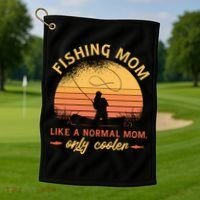 Cool Fishing Mom Golf Towel thumb 1