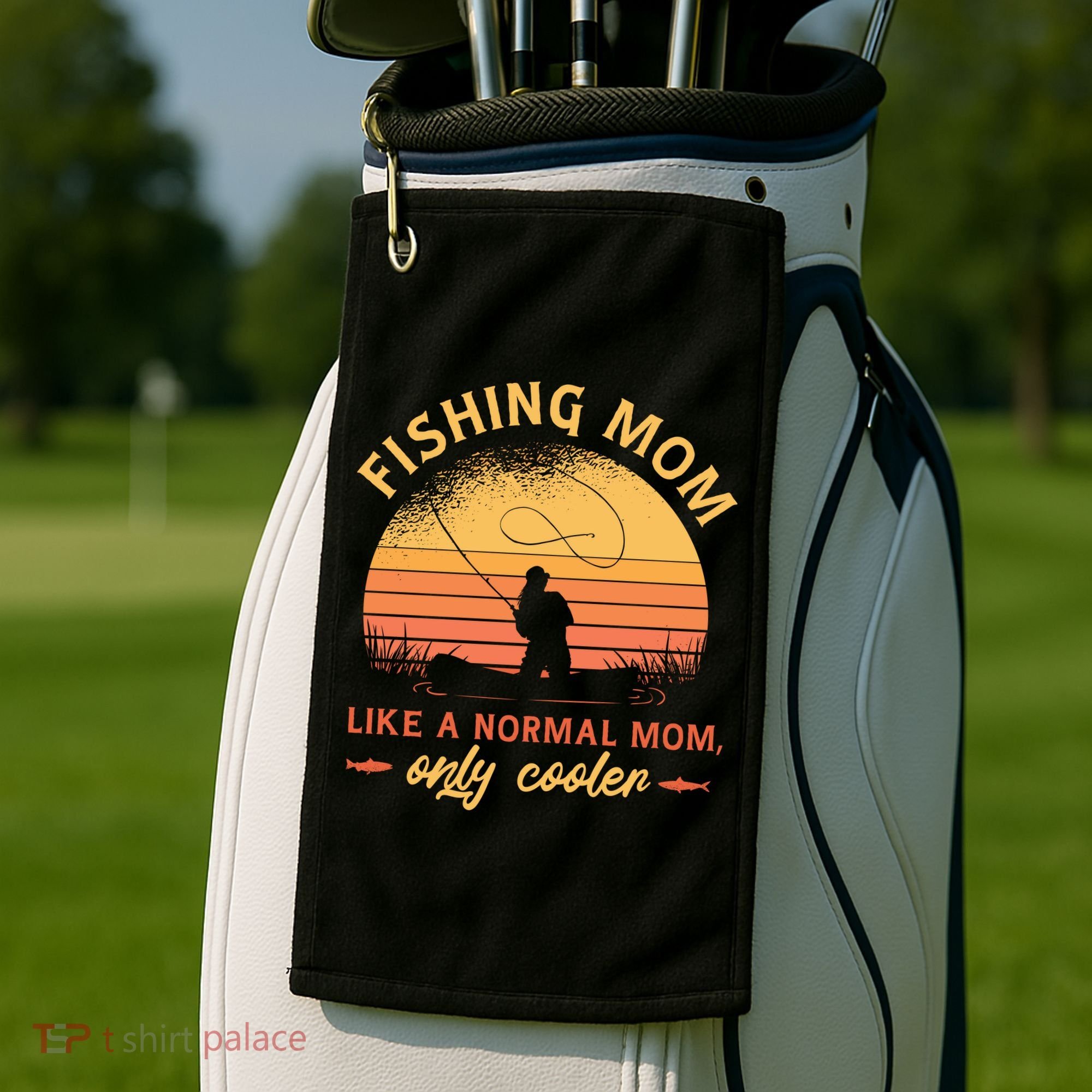 Cool Fishing Mom Golf Towel