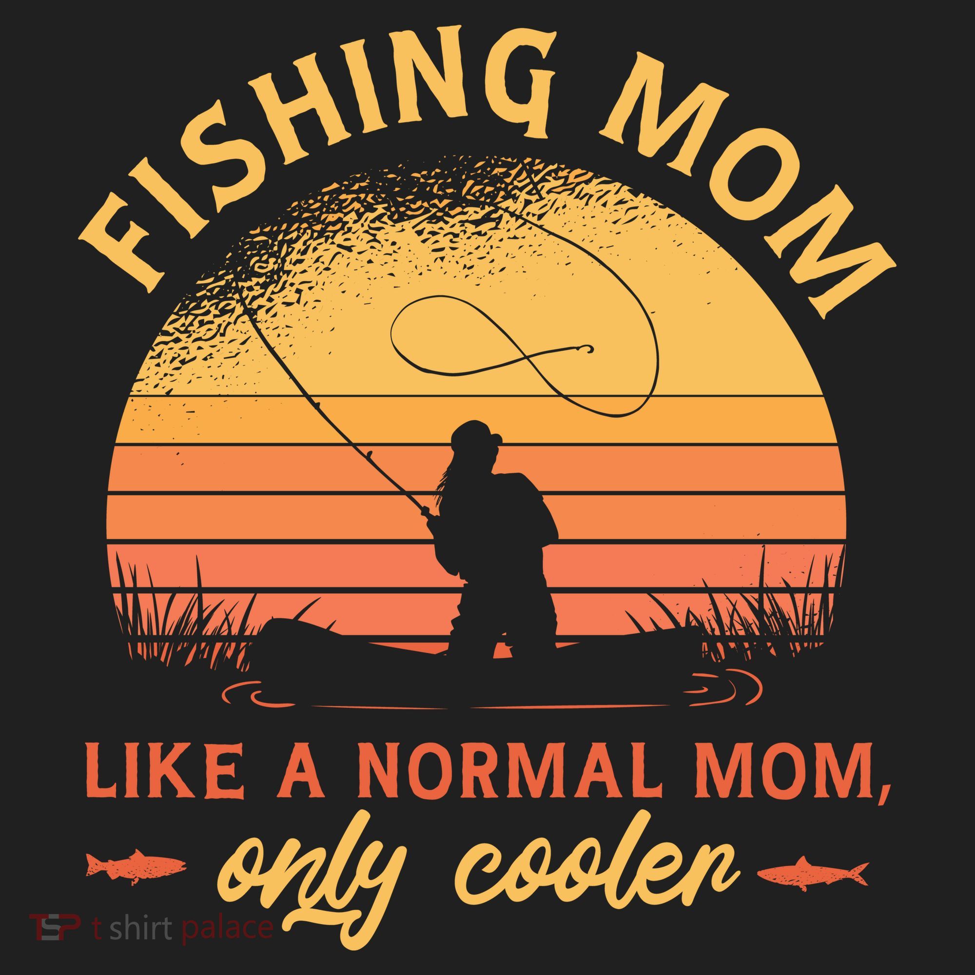 Cool Fishing Mom Golf Towel