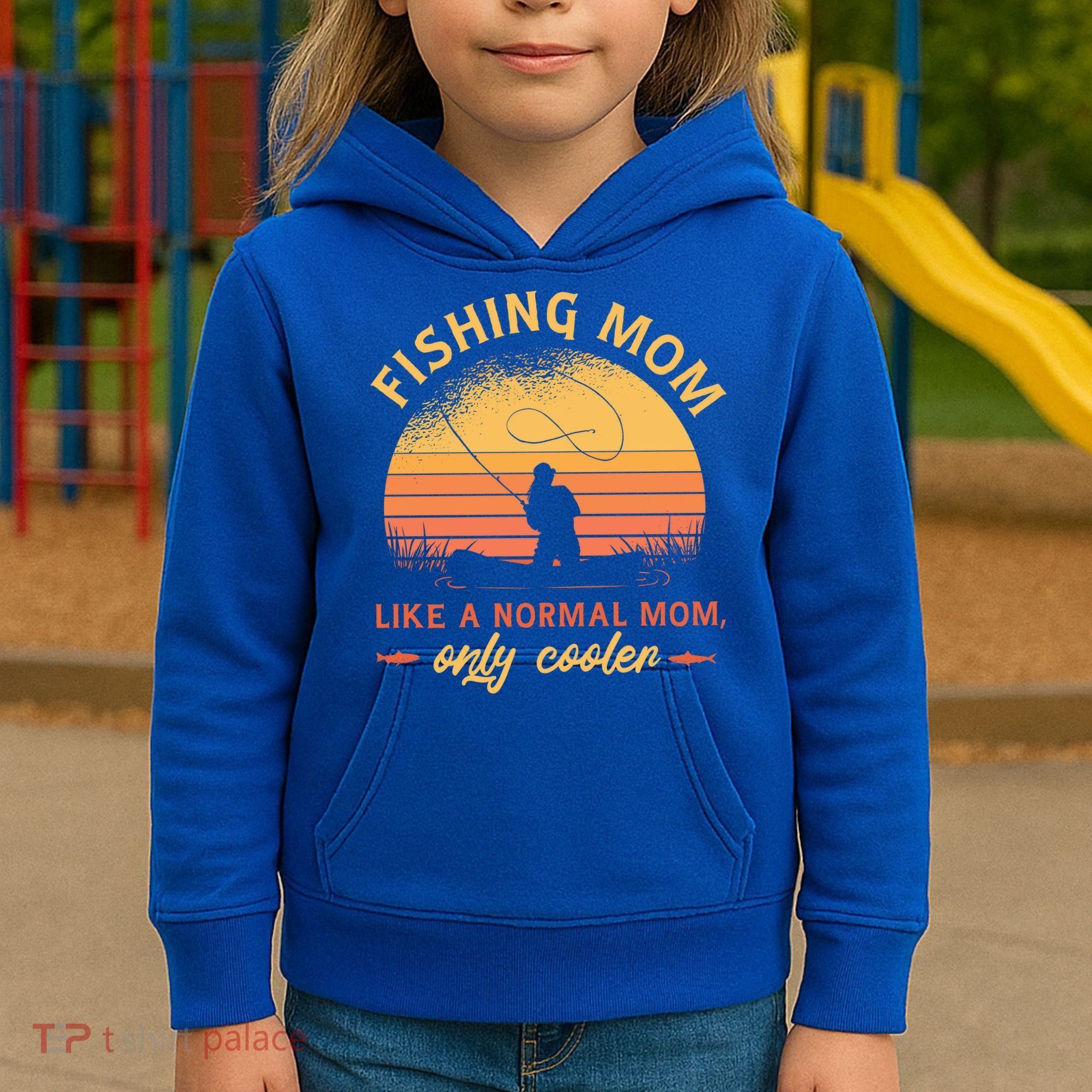 Cool Fishing Mom Kids Hoodie