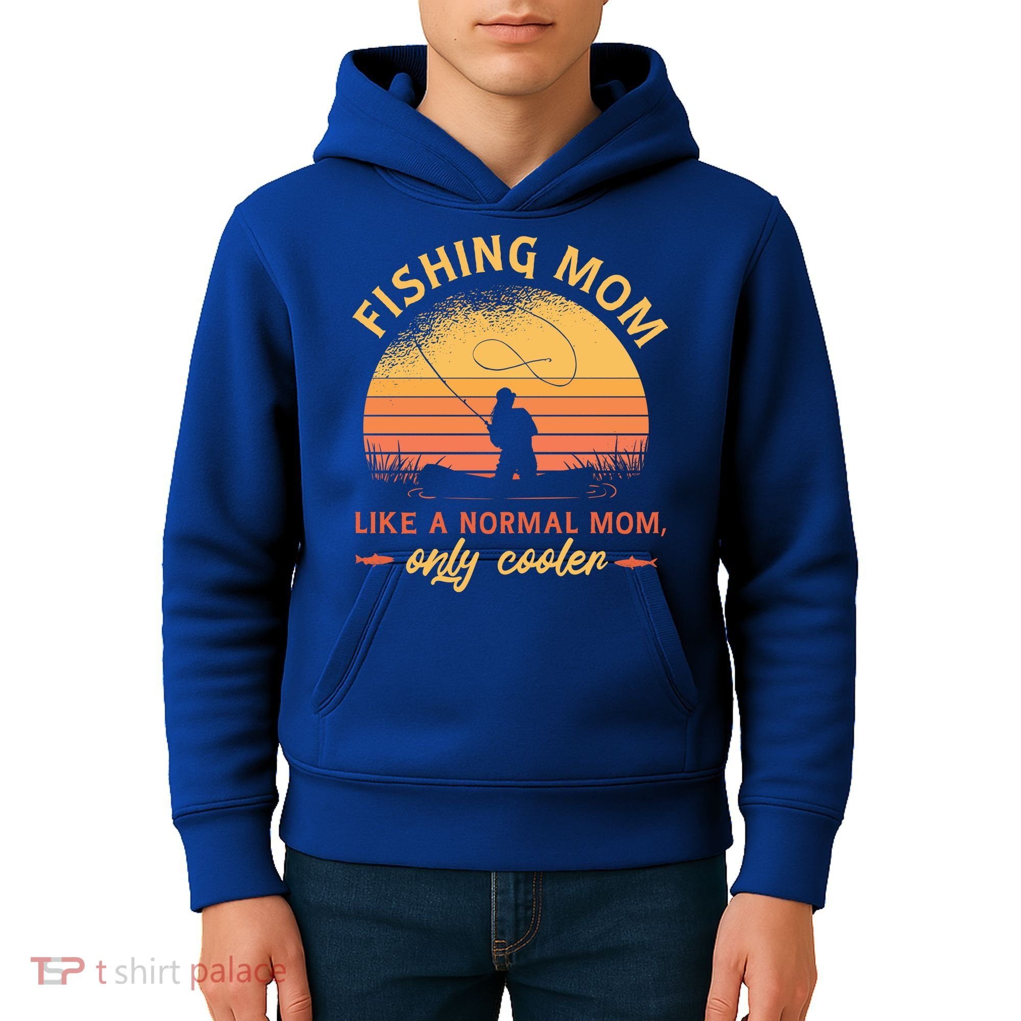 Cool Fishing Mom Kids Hoodie
