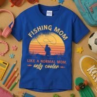 Cool Fishing Mom Kids T-Shirt thumb 3
