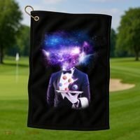 Cool Galaxy Space Head Golf Towel thumb 1