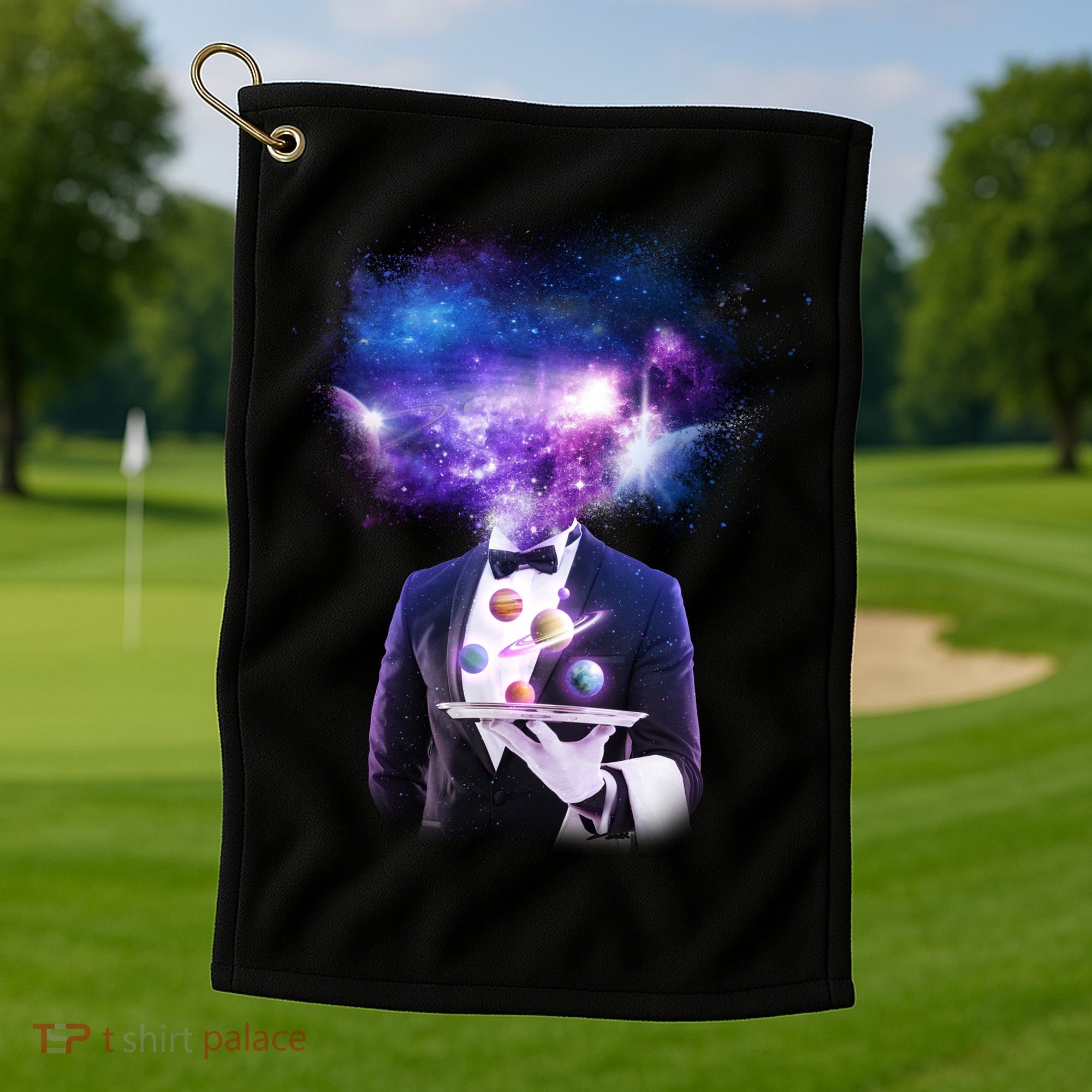Cool Galaxy Space Head Golf Towel
