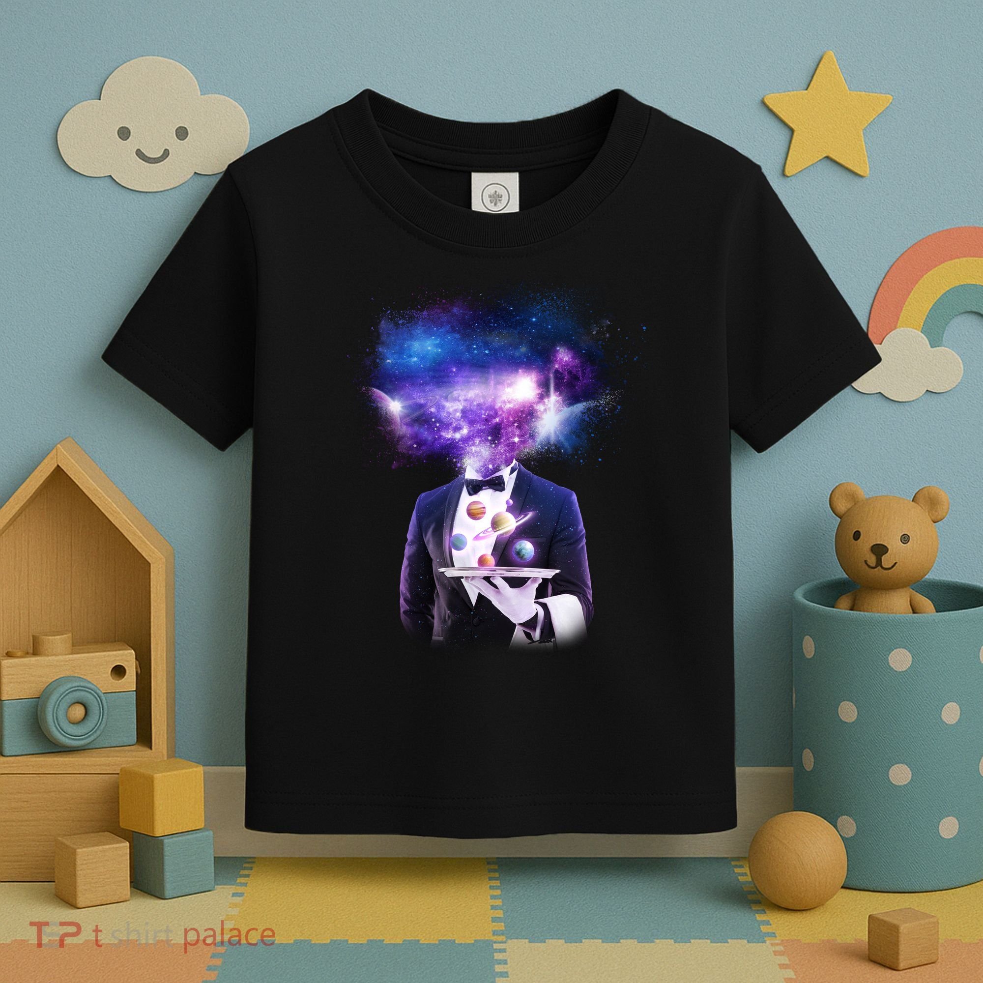 Cool Galaxy Space Head Toddler T-Shirt