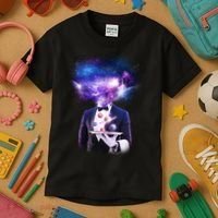 Cool Galaxy Space Head Kids T-Shirt thumb 3