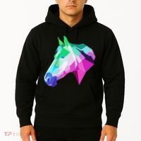 Cool Geometric Horse Hoodie thumb 2