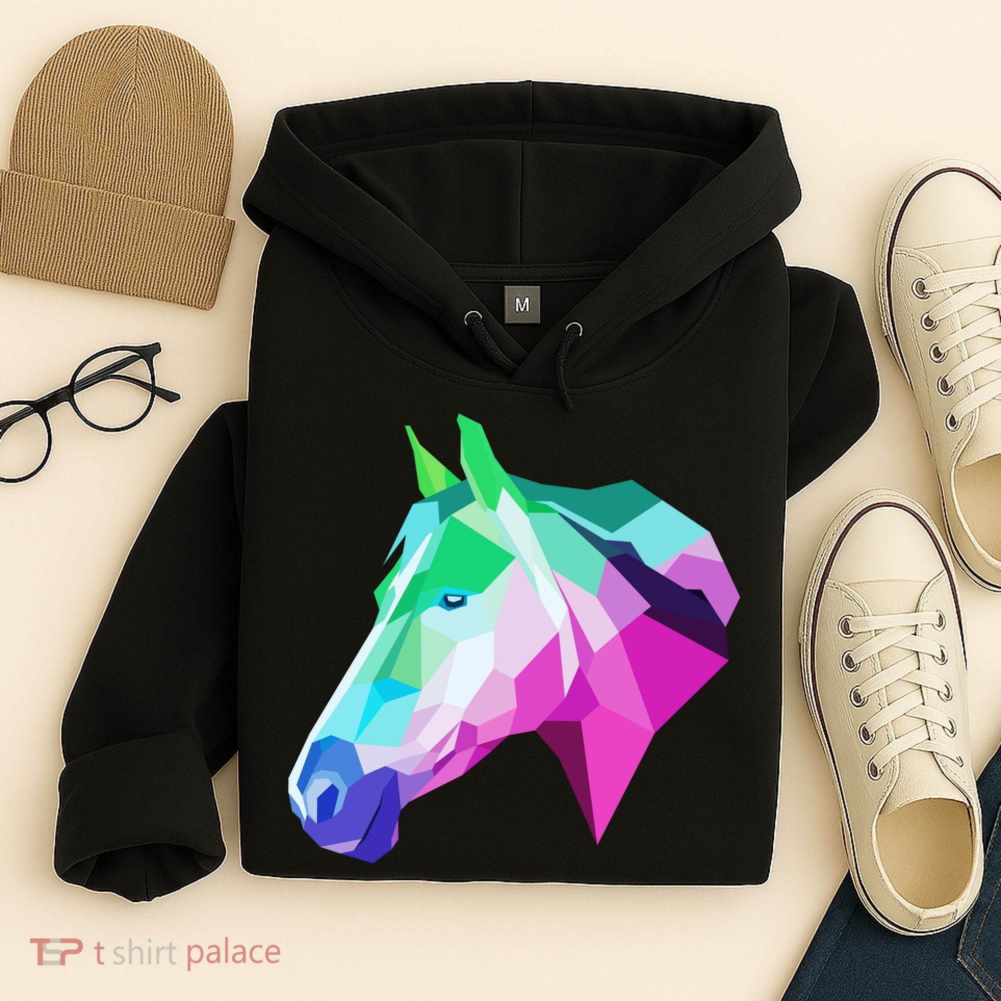 Cool Geometric Horse Hoodie
