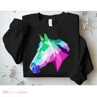 Cool Geometric Horse Sweatshirt thumb 2
