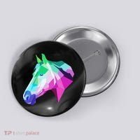 Cool Geometric Horse Button thumb 0
