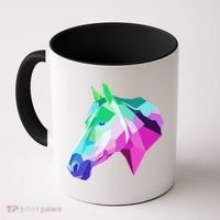 Cool Geometric Horse Coffee Mug thumb 0