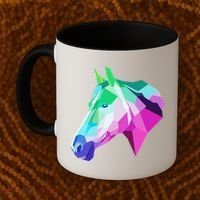 Cool Geometric Horse Coffee Mug thumb 2