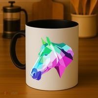 Cool Geometric Horse Coffee Mug thumb 4