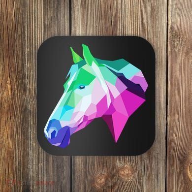 Cool Geometric Horse Coaster
