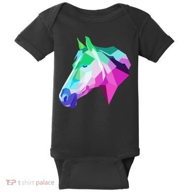 Cool Geometric Horse Baby Bodysuit