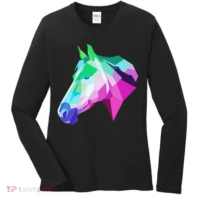Cool Geometric Horse Women's Long Sleeve Shirt