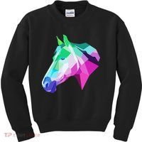 Cool Geometric Horse Kids Sweatshirt thumb 0