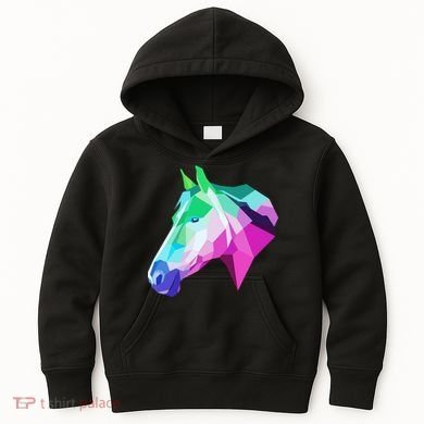 Cool Geometric Horse Kids Hoodie