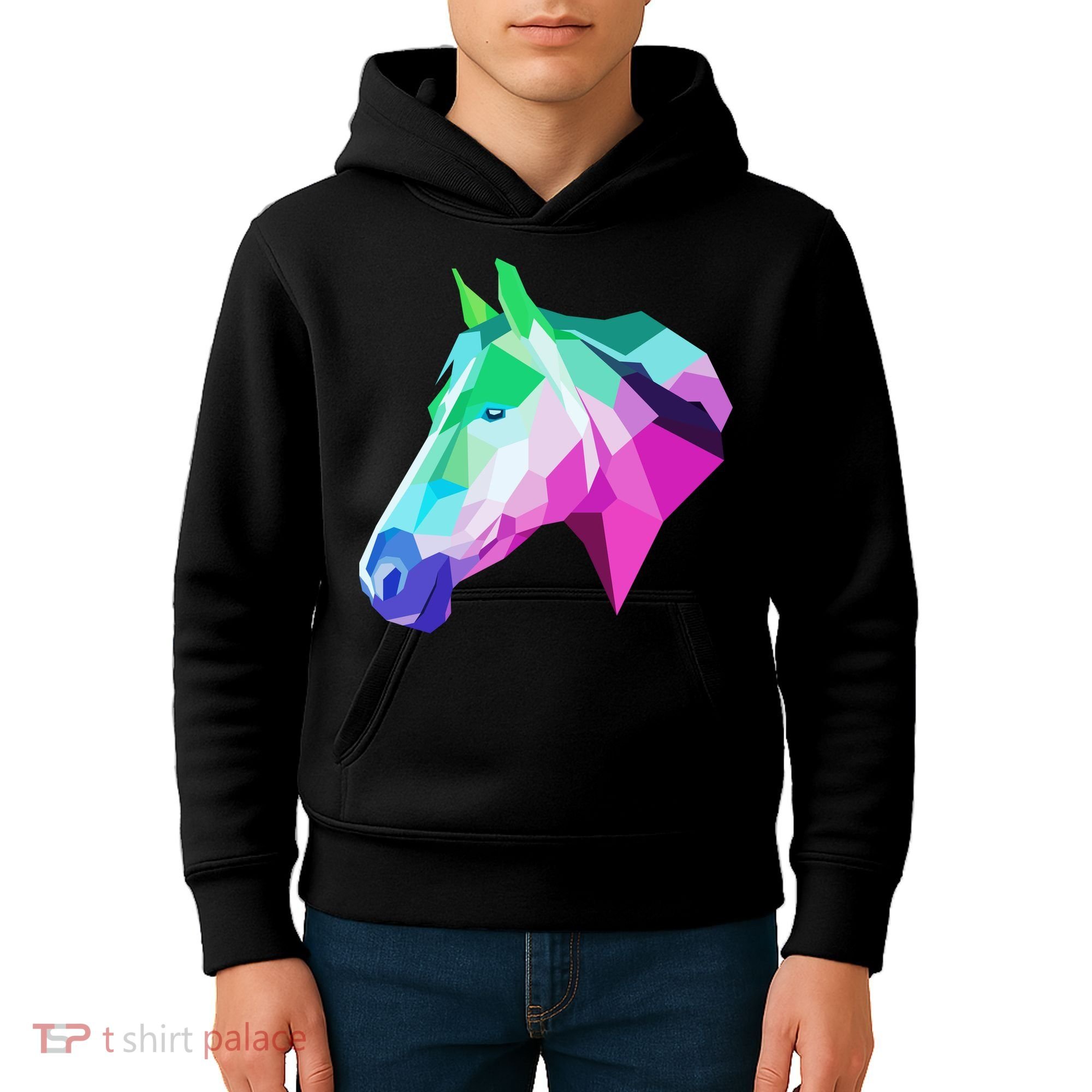 Cool Geometric Horse Kids Hoodie