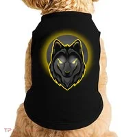 Cool Ghost Wolf Glowing Moon Doggie Tank thumb 0