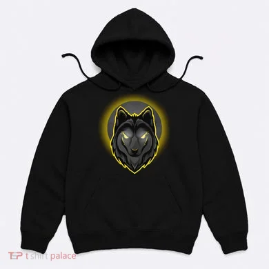 Cool Ghost Wolf Glowing Moon Hoodie