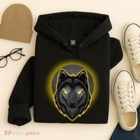 Cool Ghost Wolf Glowing Moon Hoodie thumb 4