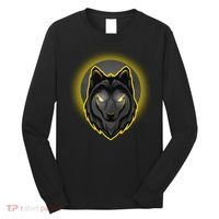 Cool Ghost Wolf Glowing Moon Long Sleeve Shirt thumb 0
