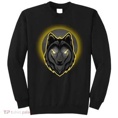 Cool Ghost Wolf Glowing Moon Sweatshirt