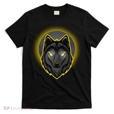 Cool Ghost Wolf Glowing Moon T-Shirt