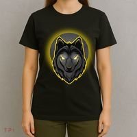 Cool Ghost Wolf Glowing Moon T-Shirt thumb 4