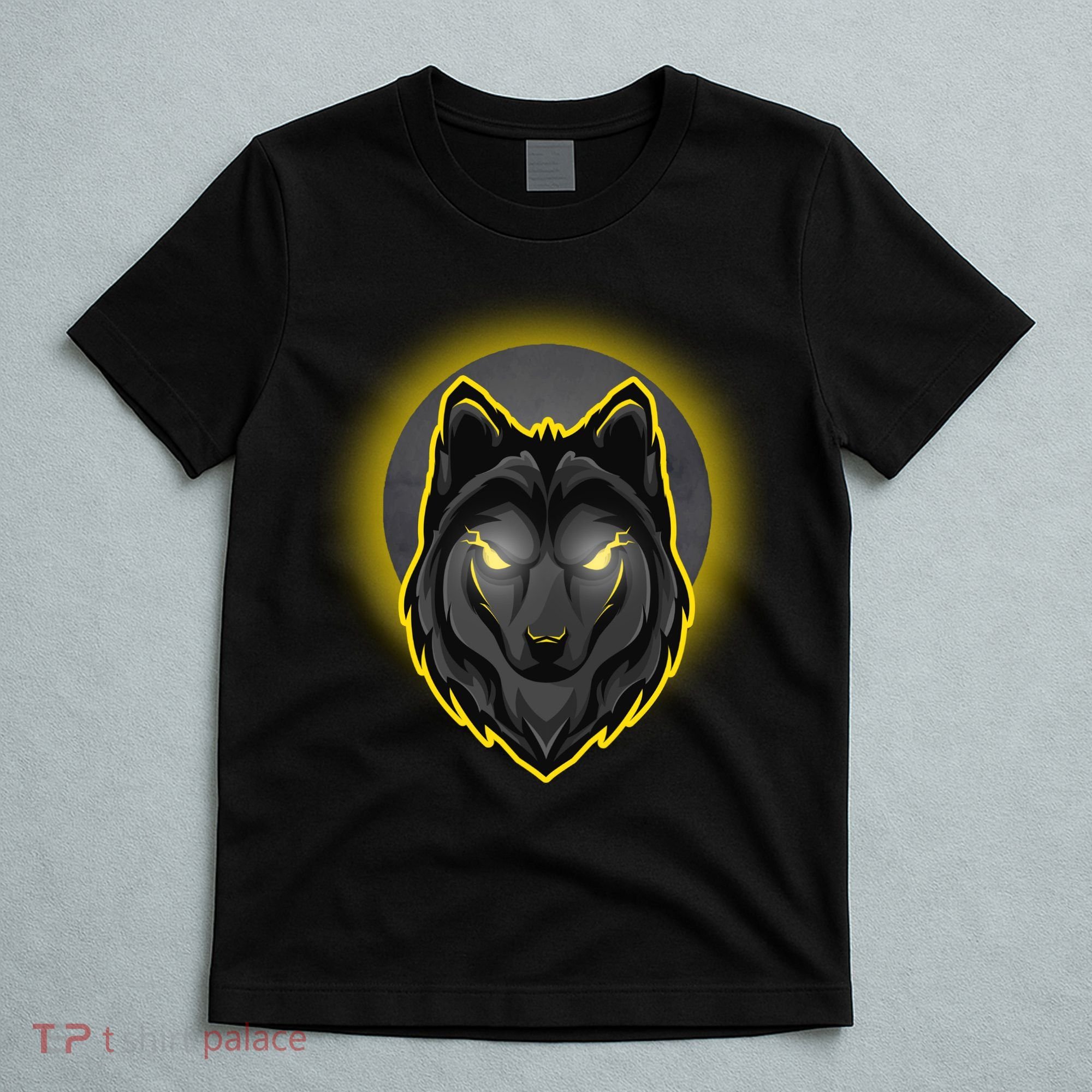 Cool Ghost Wolf Glowing Moon T-Shirt