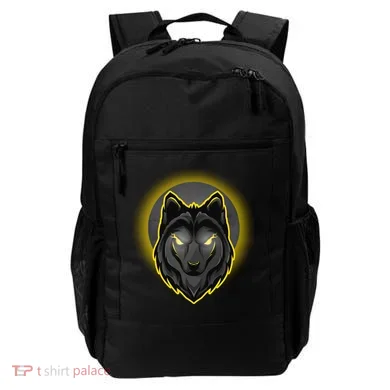 Cool Ghost Wolf Glowing Moon Backpack