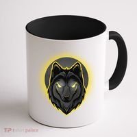 Cool Ghost Wolf Glowing Moon Coffee Mug thumb 1