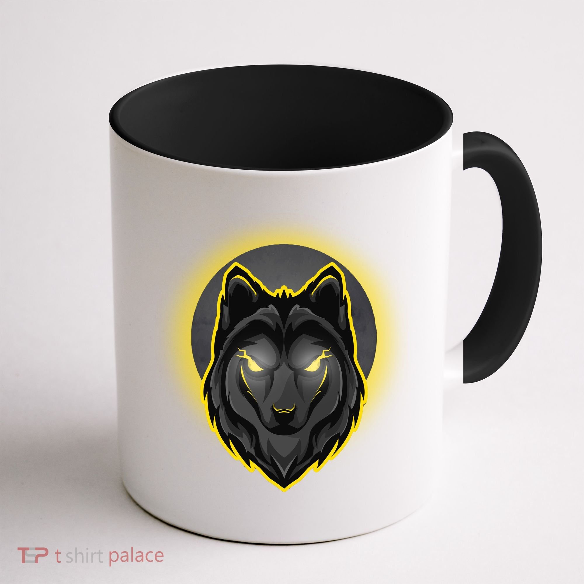 Cool Ghost Wolf Glowing Moon Coffee Mug