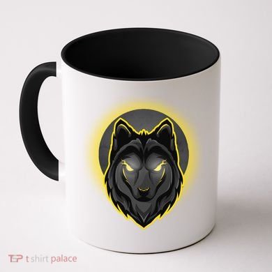 Cool Ghost Wolf Glowing Moon Coffee Mug